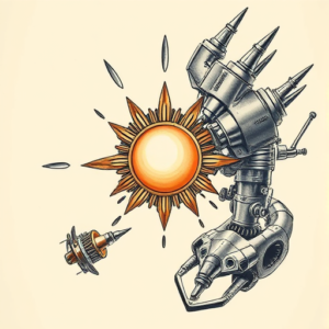 Biomechanical Sunrise Tattoo