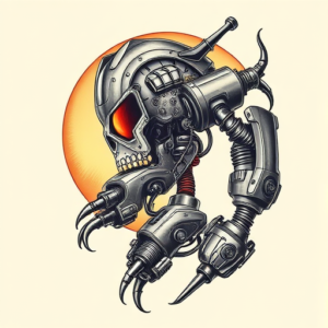 Biomechanical Sunset Tattoo