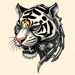 Biomechanical Tiger Tattoo
