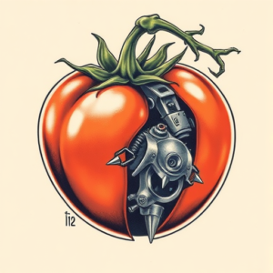 Biomechanical Tomato Tattoo