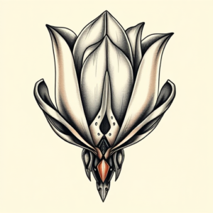 Biomechanical Tulip Tattoo