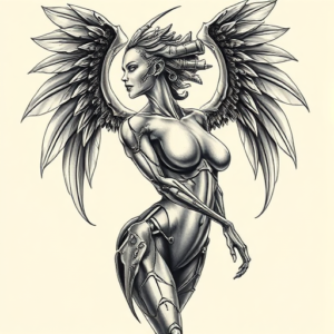 Biomechanical Valkyrie Tattoo