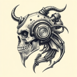 Biomechanical Viking Tattoo