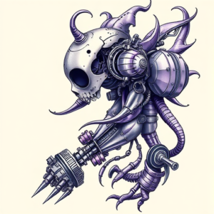 Biomechanical Violet Tattoo