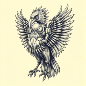 Biomechanical Vulture Tattoo