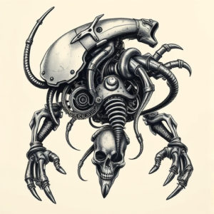 Biomechanical Wendigo Tattoo