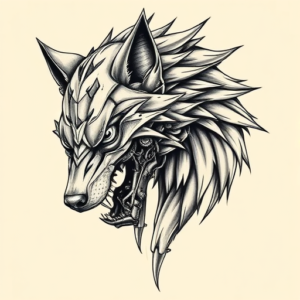 Biomechanical Werewolf Tattoo