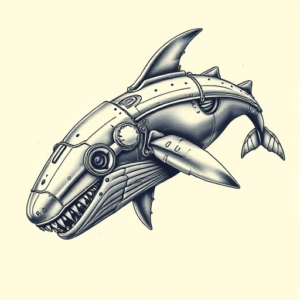 Biomechanical Whale Tattoo