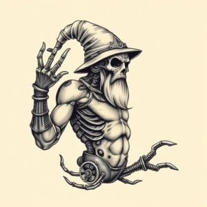 Biomechanical Wizard Tattoo