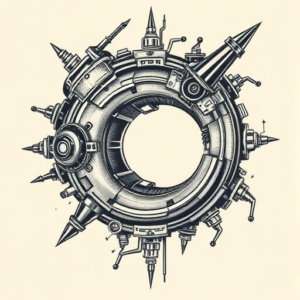 Biomechanical Wormhole Tattoo