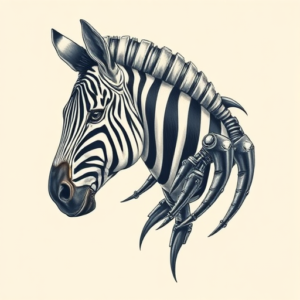 Biomechanical Zebra Tattoo