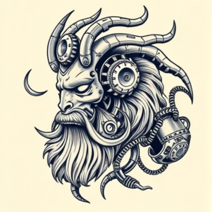 Biomechanical Zeus Tattoo