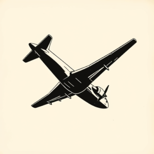 Black Airplane Tattoo