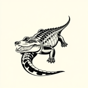 Black Alligator Tattoo
