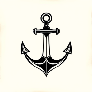 Black Anchor Tattoo