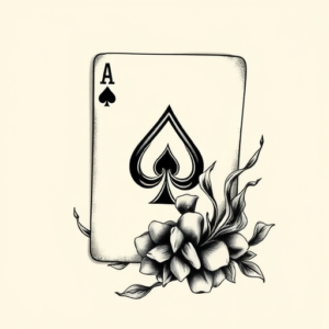 Black And Grey Ace Tattoo