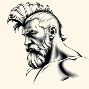 Black And Grey Achilles Tattoo