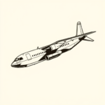 Black And Grey Airplane Tattoo