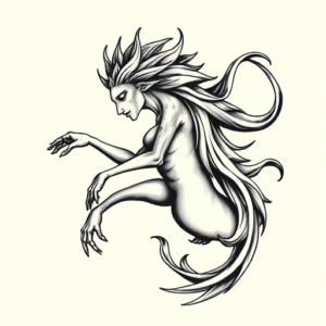 Black And Grey Aquarius Tattoo