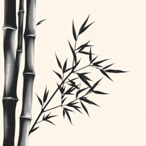 Black And Grey Bamboo Tattoo
