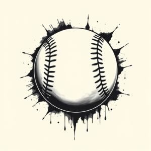Black And Grey Baseball Tattoo