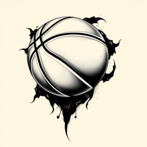 Black And Grey Basketball Tattoo