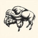 Black And Grey Buffalo Tattoo