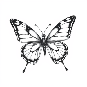 Black And Grey Butterfly Tattoo