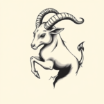 Black And Grey Capricorn Tattoo