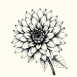 Black And Grey Chrysanthemum Tattoo