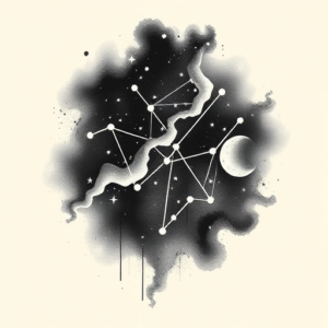 Black And Grey Constellation Tattoo