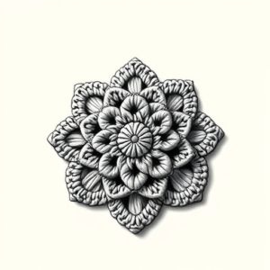 Black And Grey Crochet Tattoo