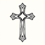 Black And Grey Cross Tattoo