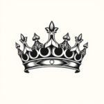Black And Grey Crown Tattoo