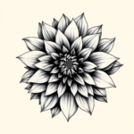 Black And Grey Dahlia Tattoo