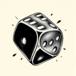 Black And Grey Dice Tattoo