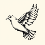 Black And Grey Dove Tattoo