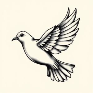 Black And Grey Dove Tattoo