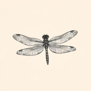 Black And Grey Dragonfly Tattoo