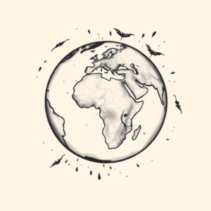 Black And Grey Earth Tattoo