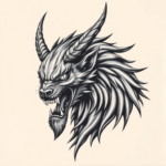 Black And Grey Fenrir Tattoo