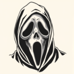 Black And Grey Ghostface Tattoo