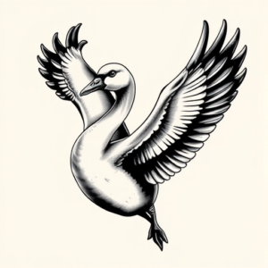 Black And Grey Goose Tattoo