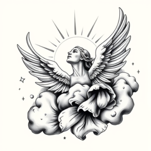 Black And Grey Heaven Tattoo