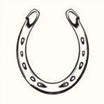 Black And Grey Horseshoe Tattoo