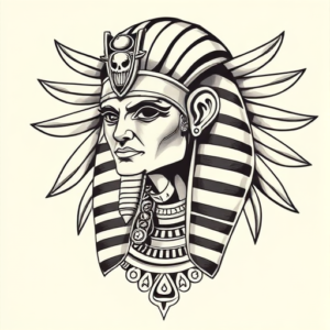 Black And Grey Horus Tattoo