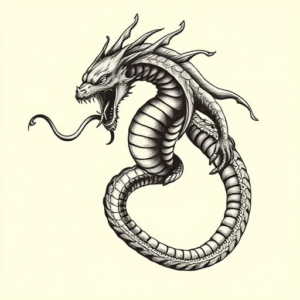 Black And Grey Hydra Tattoo