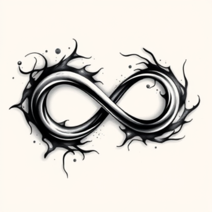 Black And Grey Infinity Tattoo