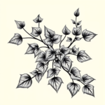 Black And Grey Ivy Tattoo