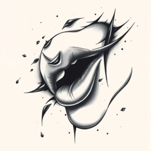 Black And Grey Kiss Tattoo